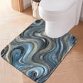thumbnail image 4 of 2 Piece Soft Bathroom Rug Set Swirling Metal and Marble Pattern Bath Mat and U-Shaped Toilet Contour Rug (16"x24"+20"x24"), 4 of 5