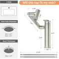 thumbnail image 6 of 1080°Rotatable Bathroom Vanity Faucet 1 Hole, Height Adjustable Single Handle Sink Faucet Bathroom with 2 Water Outlet Modes, Bar Sink Tap with Temperature Display (Brushed Nickel), 6 of 12