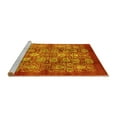 thumbnail image 2 of Ahgly Company Machine Washable Indoor Round Oriental Yellow Industrial Area Rugs, 3' Round, 2 of 4