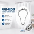 thumbnail image 6 of Tattom 24 Pack Stainless Steel Shower Curtain Hooks, Rust Resistant Roller Rings with Gliding Balls, Polished Nickel Heavy Duty Hangers for Bathroom Rods, 6 of 6