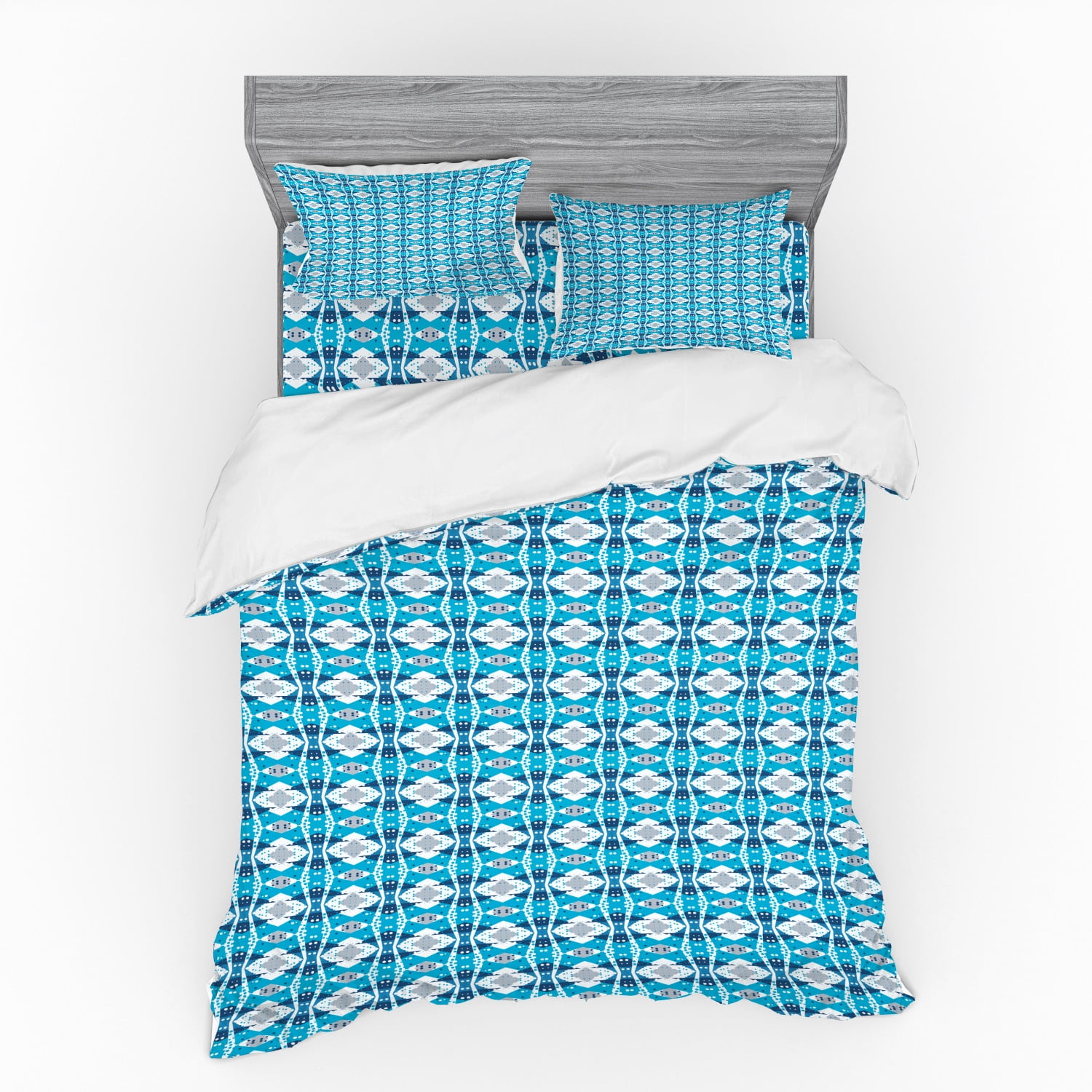 Geometric Duvet Cover Set, Modern Abstract Creative Dots and Shapes