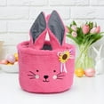 thumbnail image 5 of Easter Basket for Kids - Plush Bunny Basket with Handle, Easter Bucket for Egg Hunt, Easter Decorations & Gifts for Boys and Girls (Light Pink) by PALIFEUR, 5 of 6
