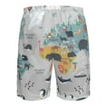 thumbnail image 6 of Naloa The World Map with Cartoon Animals Men's Beach Shorts, Surfing shorts, Swim trunks, Quick Dry Swim Trunks for Surfing Beach Fun - XX-Large, 6 of 9