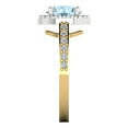 thumbnail image 3 of Clara Pucci 14K White/Yellow Gold 1.86ct Aquamarine Halo Ring for Women, 3 of 8