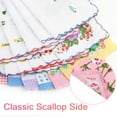 thumbnail image 4 of 20pcs Vintage Floral Handkerchiefs, TSV Women's Cotton Hankies, Flower Embroidered Design for Ladies, Rondom Colors (11x11in), 4 of 7