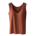 thumbnail image 5 of Bras for Women,Upgraded Seamless Camisole Undershirt for Women Built-in Removable Bra Pads Sleeveless Soft Innerwear Summer,Sports Bras for Women,Orange,2XL, 5 of 6