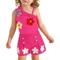 thumbnail image 2 of qelini Sleeveless Top and Shorts Set Girls 0-3Years 3D Floral Ribbed Knit Summer 2 Piece Outfit Summer Sets, 2 of 8