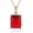 Red, variant on Artificial Crystal Necklace for Women,14k Gold Plated Brass Diamond Cutting Technology Necklace Simulated Diamond Bridesmaid Jewelry for Women