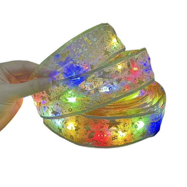 POINTERTECK 1 Roll Christmas Style Stylish Ribbon String Light Plastic LED Beautiful String Light Decor for Party