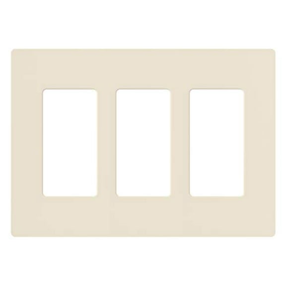 Lutron CW-3-LA Claro 3-Gang Wallplate, Light Almond
