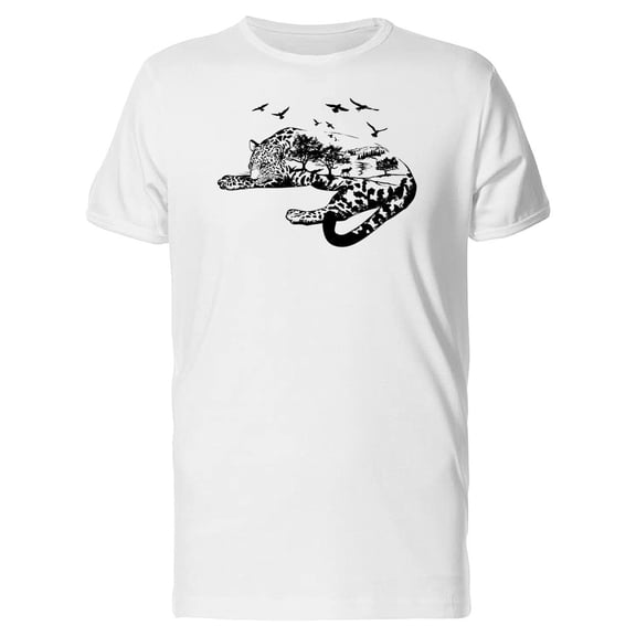 Jaguar With Landscape B&W Tee Men's -Image by Shutterstock