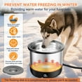 thumbnail image 4 of 3.5L Heated Water Bowl, Stainless Steel Heated Dog Bowl with Digital Display and Adjustable Temperature, Heated Outdoor Pet Water Bowl Provides Warm Water for Dogs, 4 of 17