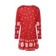 thumbnail image 3 of TheFound Women's Dress, Christmas Style Pattern Round Neck Long Sleeve Dress, 3 of 9
