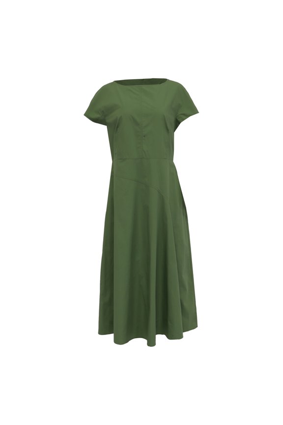 Pre-Owned Weekend Max Mara Magma Midi Dress in Green Cotton