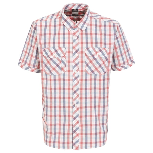 Trespass - Camisa a cuadros de manga corta modelo Hopedale para hombre (Cuadros Rojos)