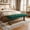 Green & Brown, variant on Tribesigns 55" Upholstered Entryway Bench, Solid Wood End of Bed Bench, Farmhouse Ottoman for Bedroom, Living Room, Gray & Brown