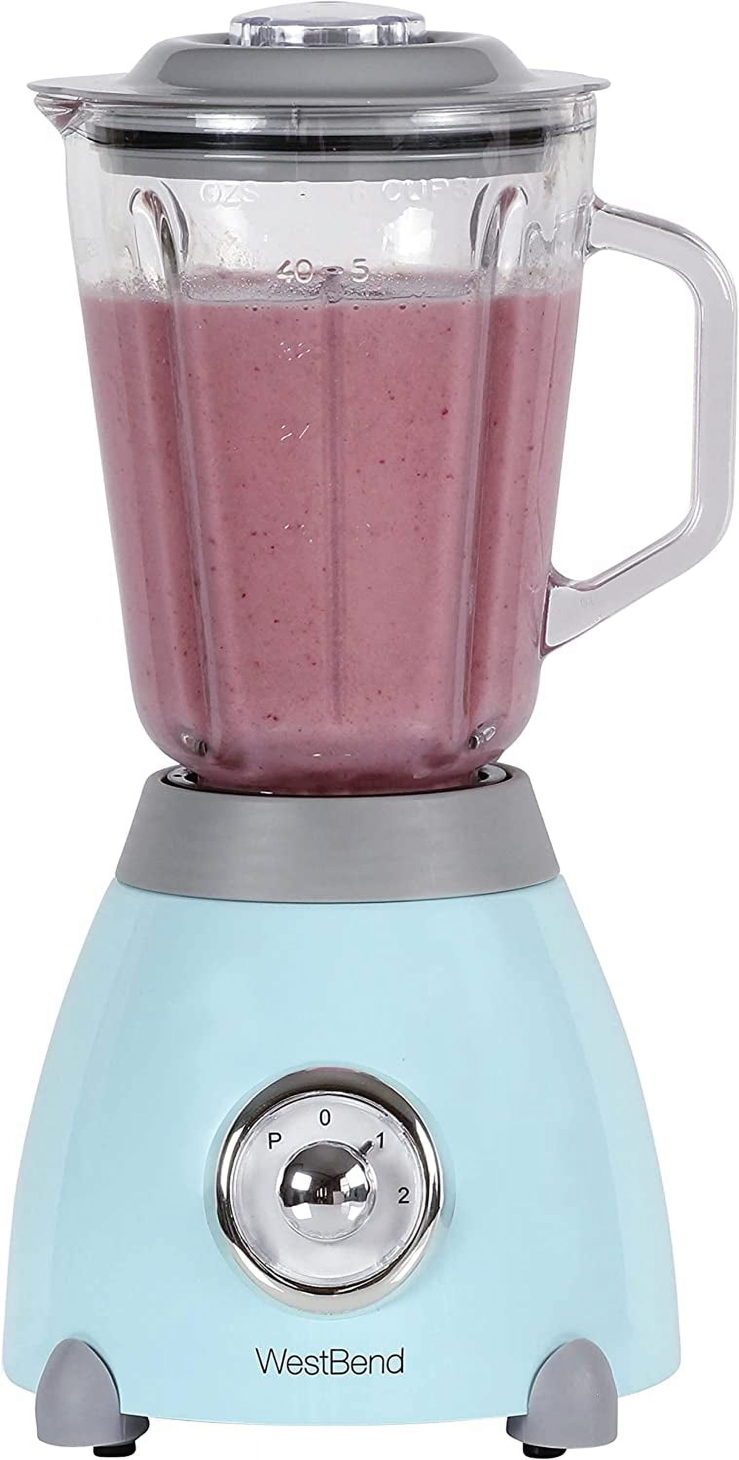 West Bend Retro Style Blender with BPA-Free 48 oz. Glass Jar, Blue