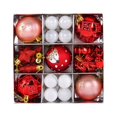 thumbnail image 1 of Juego de 35 adornos navideños en forma de bola, adornos colgantes decorativos para fiestas. Rojo y blanco, 1 of 9