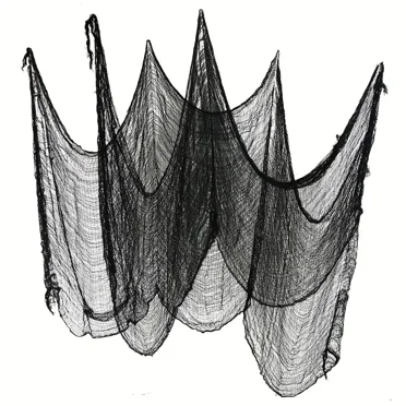 Juhefa Halloween Decorations Black Creepy Cloth 98x80Inch (54sq ft), Hanging Scary Spooky Fabric Gauze, Stretchy for Party Decorations Outdoor Yard, Doorways Entryways Windows Decor