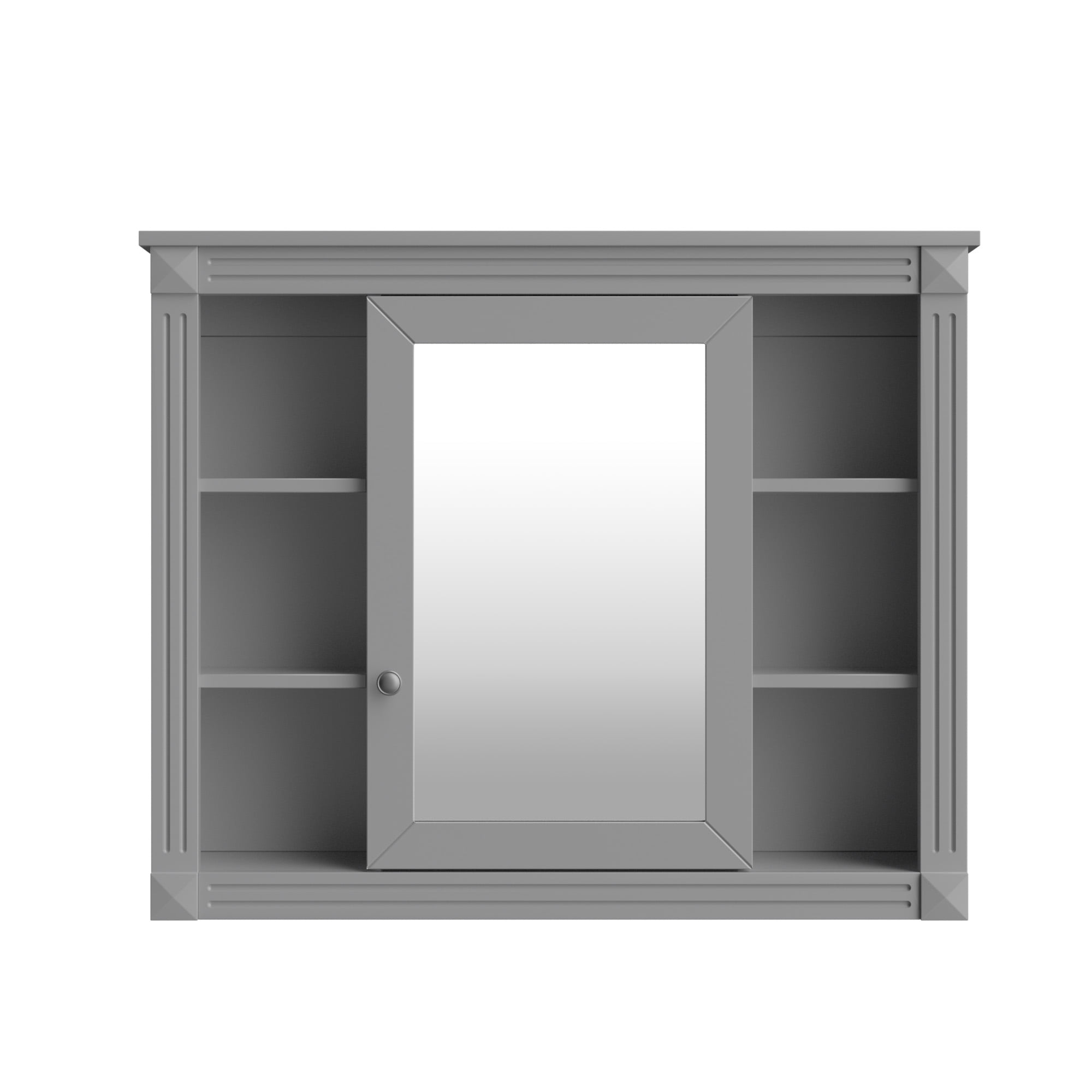 Aukfa Wall Mounted Bathroom Storage Cabinet,Medicine Cabinet with Mirror - Gray