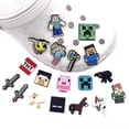 thumbnail image 3 of 18 Uds. De dijes de decoración de zapatos de Minecraft para niños y adultos, accesorios de bricolaje para zapatos Crocs - YX, 3 of 5