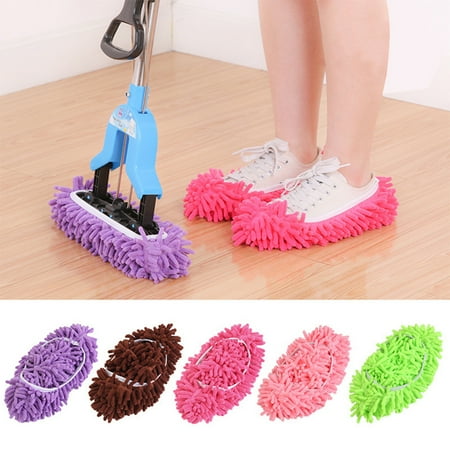 

Beechoice Mop Slippers Shoes Cover Dust Duster Slippers Cleaning Floor House Washable