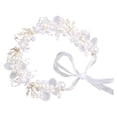 thumbnail image 6 of Tkrady Princess Flower Headpiece Rhinestone Pearl Headband Alloy Floral Bridal Hair Accessories Communion Wedding Prom Photography for Girls and Women, 6 of 6