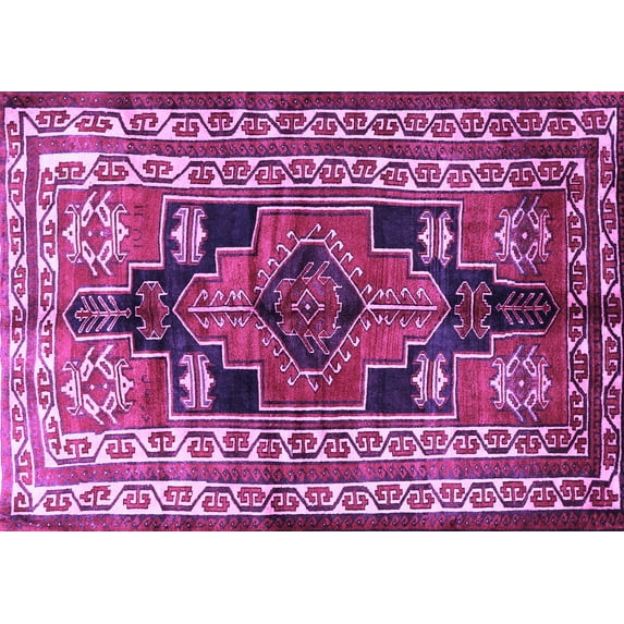 Ahgly Company Indoor Rectangle Persian Purple Traditional Area Rugs, 4' x 6'