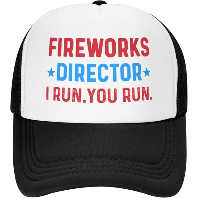 Fireworks Director I Run You Run Trucker Hat for Men Baseball Caps Adjustable Hats