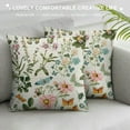 thumbnail image 3 of GOSMITH  Spring Pillow Covers Wild Flowers Botanical Plants Butterfly Decor for White Throw Pillows Covers Outdoor Farmhouse Pillow Covers Decor Couch Living Room, 3 of 5