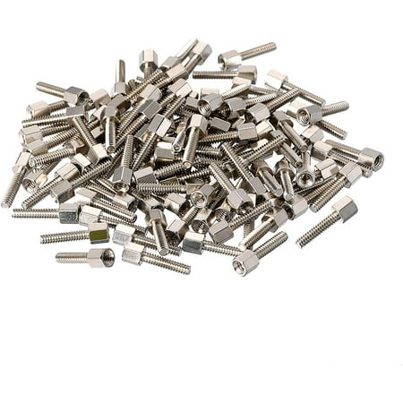 

4#-40 5+12mm FM Brass Hex Standoff Spacer Screws PCB Pillar Nickel Plated 100 Pcs