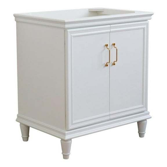 30 in. Single Wooden Vanity  White Finish Cabinet Only
