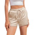 thumbnail image 2 of Women's Casual Sport Shorts, High Waist Leisure Strap Cutting Corner Yoga Shorts Lounge Fitness Gym Activewear Ladies Beach Shorts Running Jogging Hot Pants,Beige,XL, 2 of 9