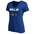 thumbnail image 2 of Women's Royal Dallas Mavericks Ball Is Back V-Neck T-Shirt, 2 of 3