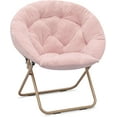 thumbnail image 5 of Round Folding Faux Fur Saucer Chair,Moon Chair for Bedroom Living Room Dorm Garden Courtyard Foldable Metal Frame Oversized Large Comfy Furry Padded Soft Lazy Cozy Lounge Chair for Adults,Purple, 5 of 8