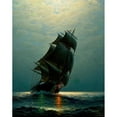 thumbnail image 2 of James Gale Tyler 20x24 Gold Ornate Framed and Double Matted Museum Art Print Titled - Ship in the Night, 2 of 4