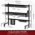 thumbnail image 2 of Sakugi Over The Sink Dish Drying Rack,31"-39"L x 12"W x 30.5"H Expandable Dish Drainer, Stainless Steel Dish Rack, Black, XX-Large, 2 of 6