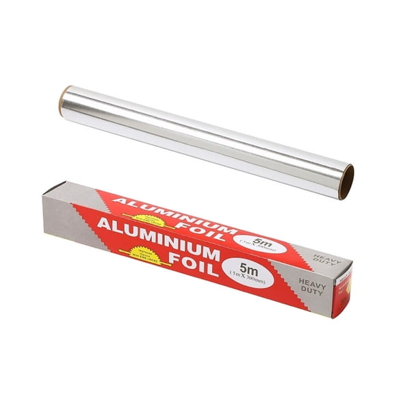 COM1950s Heavy Duty Aluminum Foil Roll, 12 Inches x 75 Feet, Food Grade Wrap for Grilling, Baking, and Leftover Food Storage, Strong Tear-Resistant Tin Foil for Kitchen and BBQ