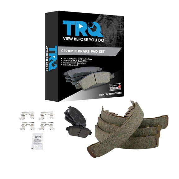 TRQ Front and Rear Brake Pad Set Ceramic Fits 2001-2005 Toyota Echo
