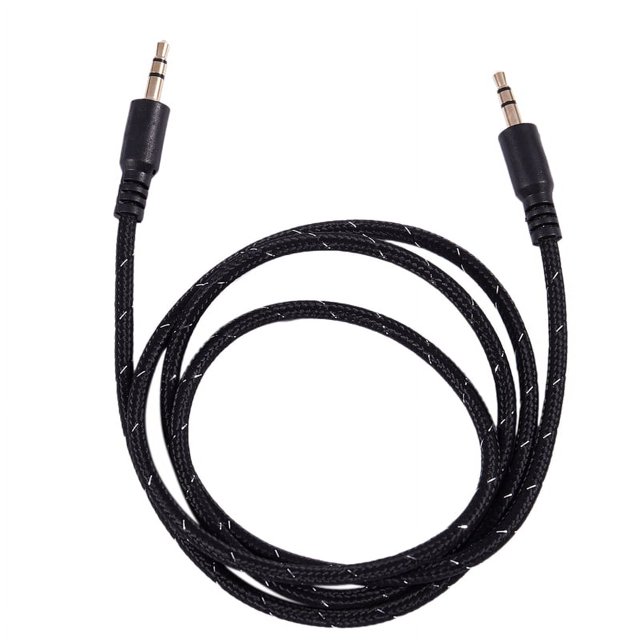 Cable auxiliar de audio estéreo de 3,5 mm (macho a macho), 1 m, para teléfono y coche, color negro