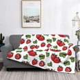 thumbnail image 2 of Uemuo Hand Drawn Strawberry Printed Throw Blanket for Couch, Fluffy Fuzzy Blankets for Bed, Sofa, Cozy Flannel Faux Fur Blanket-60"x50", 2 of 6