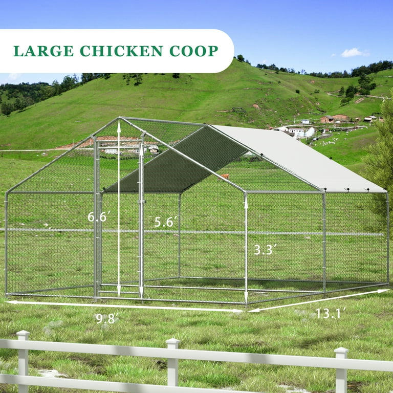 TOETOL Large Metal Chicken Coop, Walk In Poultry Cage, 59% OFF