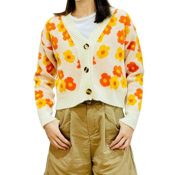 Floral clearance knit cardigan