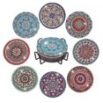 thumbnail image 3 of Posavasos de 8 piezas con pintura de diamantes 5d Diy, posavasos redondos con diseño de mandala con diamantes, posavasos para bebidas y tazas, posavasos de mesa para manualidades para adultos y niños, 3 of 5