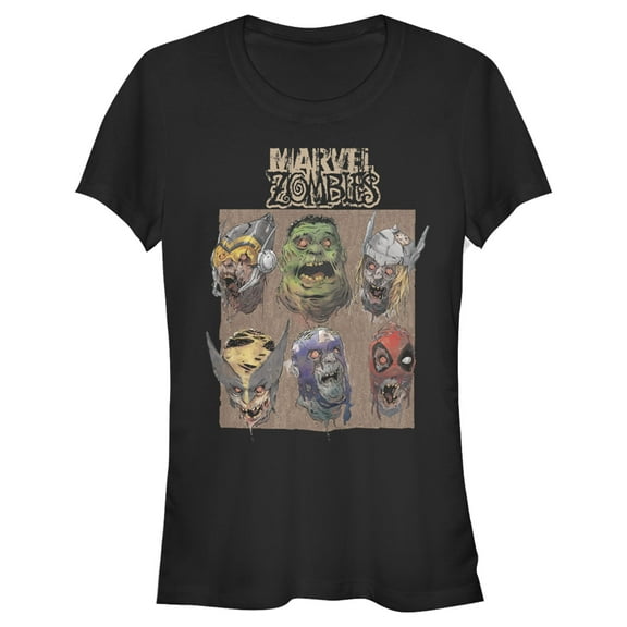 Junior's Marvel Zombies Happy Faces Graphic Tee Black X Large