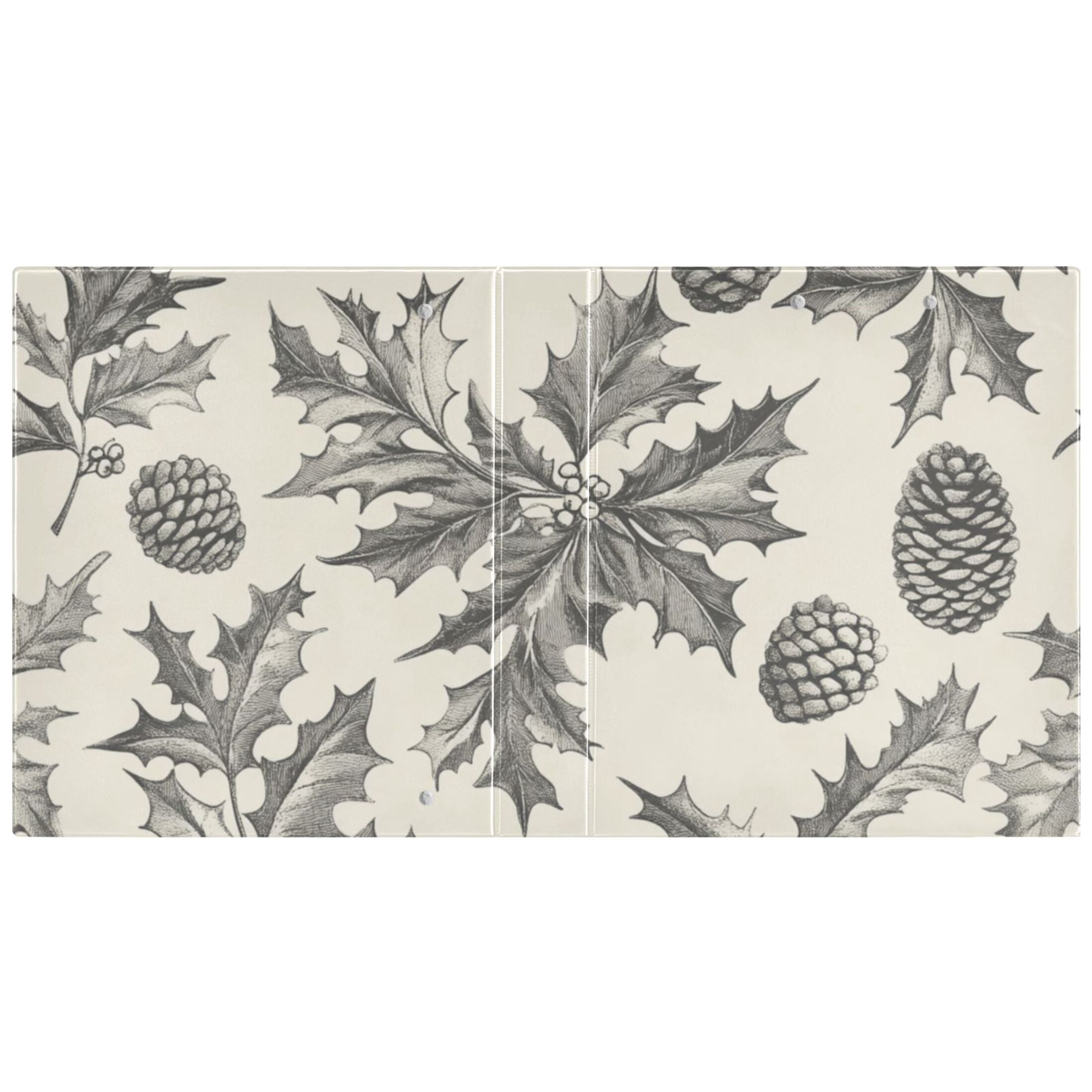 Winter Pines Leaves 3 Ring Binders 1.5 inch Hardcover File Folders with Interior Pockets A4 Size Organizer for School Office Hospital