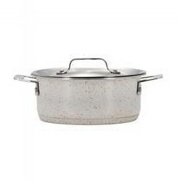 Bon Chef 60027DESERT 36 oz Hotstone Desert Cucina Round Dish with Lid - Induction Bottom