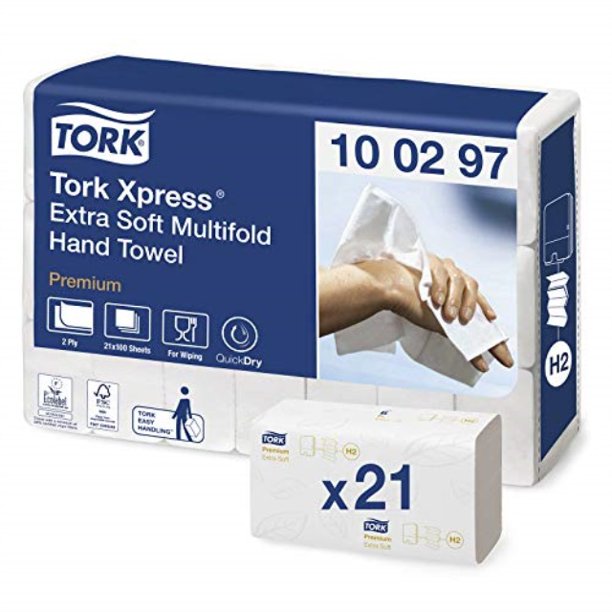 tork premium 100297 extra soft xpress multifold paper hand towel, 4