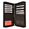 thumbnail image 6 of Marshalwallet RFID Premium Leather Zipper Travel Credit Card Passport Wallet RFID P 663 Black, 6 of 16