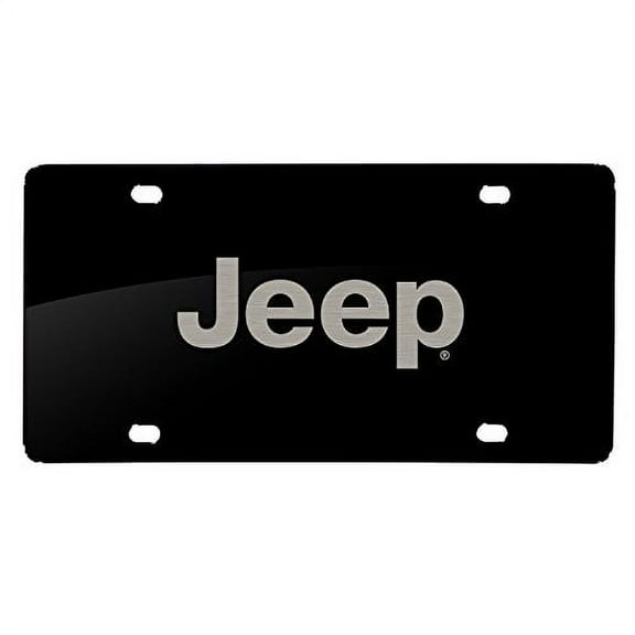 Jeep Laser Etched Matt-Look Black Acrylic License Plate made in the USA